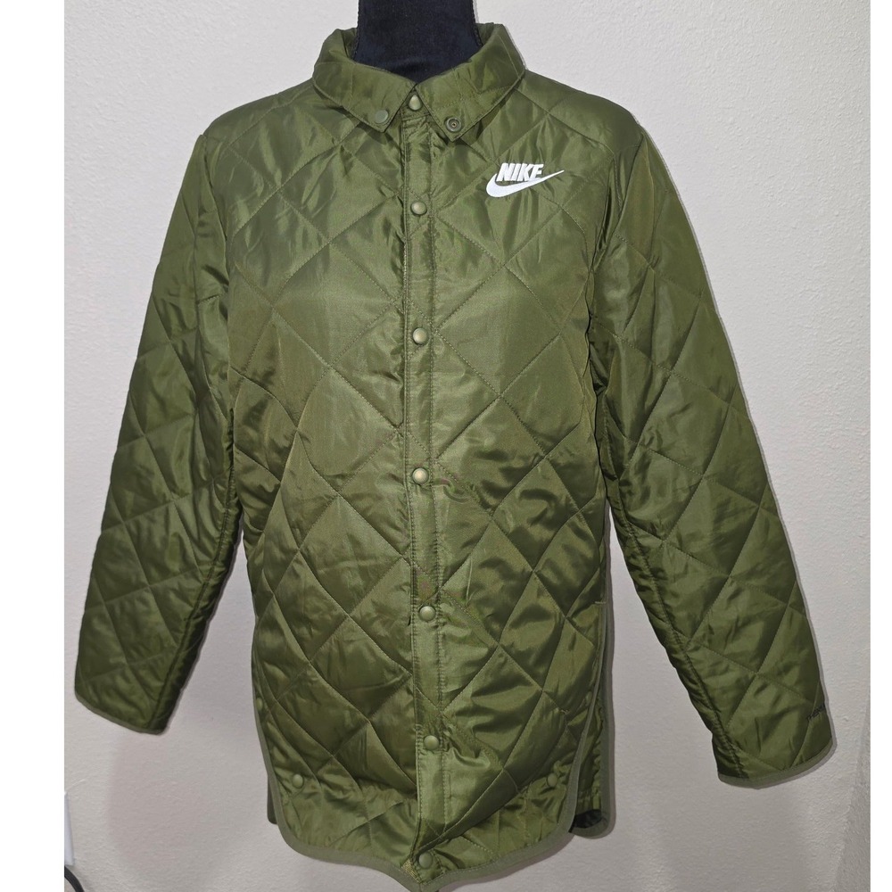 Nike Therma-FIT Quilted Jacket Olive Green Youth XL Fits Women Small